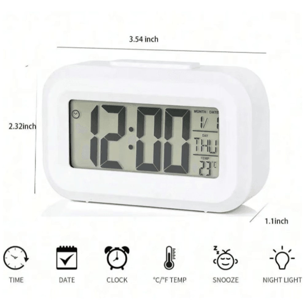 LED Digital Alarm Clock With Backlight Multifunction Desk Clock With Calendar And Snooze 7