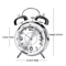 45 Inch Twin Bell Loud Metal Alarm Clock With 3D Dial And Backlight Retro Battery Operated Desk Cl 6