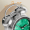45 Inch Twin Bell Loud Metal Alarm Clock With 3D Dial And Backlight Retro Battery Operated Desk Cl 8