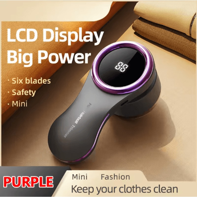 USB Rechargeable Electric Lint Remover With LCD Display Portable Fabric Shaver For Clothes And Swe 1