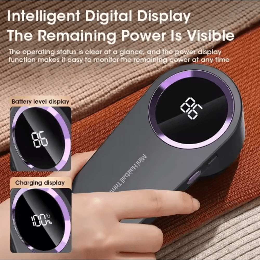LED Digital Electric Lint Remover For Clothing USB Rechargeable Fabric Shaver For Sweaters 4