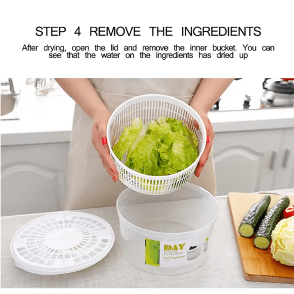 Premium Salad Spinner Lettuce Washer And Dryer For Fresh Leafy Greens 6