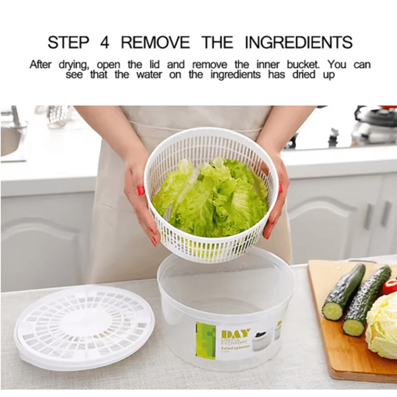 Premium Salad Spinner Lettuce Washer And Dryer For Fresh Leafy Greens 6