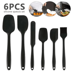 6-piece food grade silicone spatula set – heat resistant non stick cooking and baking tools