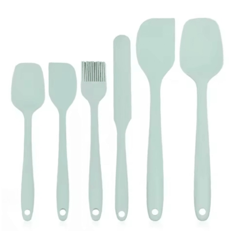6Piece Food Grade Silicone Spatula Set Heat Resistant Non Stick Cooking And Baking Tools 2