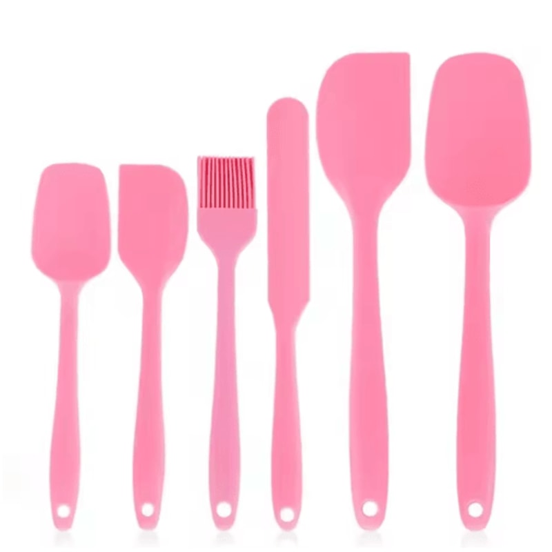6Piece Food Grade Silicone Spatula Set Heat Resistant Non Stick Cooking And Baking Tools 3