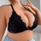 Plus Size Lace Wireless Front Closure Bra Comfortable Breathable Backless Bralette 4