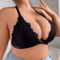 Plus Size Lace Wireless Front Closure Bra Comfortable Breathable Backless Bralette 4