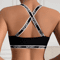 Ribbed Letter Print Sports Bralette Breathable Camisole Style Womens Athletic Lingerie 3