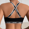 Ribbed Letter Print Sports Bralette Breathable Camisole Style Womens Athletic Lingerie 3