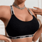 Ribbed Letter Print Sports Bralette Breathable Camisole Style Womens Athletic Lingerie 0