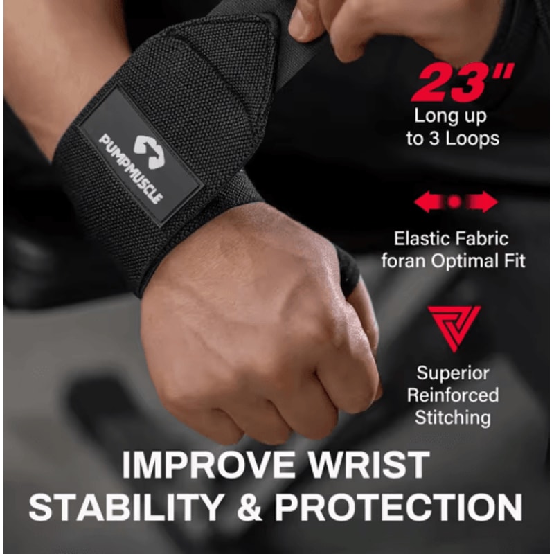 Heavy Duty Wrist Wraps For Weightlifting Bench Press Wrist Support And Bar Grip Assist Straps 3