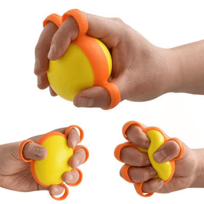 Hand Therapy Ball Finger Exercise Grip Strength Trainer For Rehab And Stress Relief 3