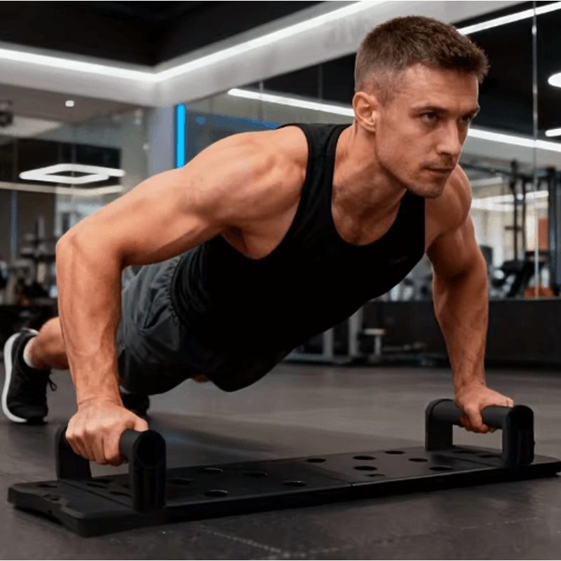 Portable Multifunctional Push Up Board Set With Handles Foldable Home Upper Body Workout System 0