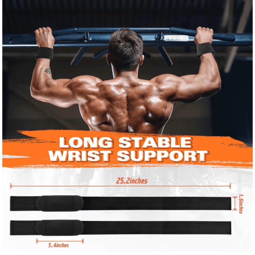 2PCS Weightlifting Wrist Straps Adjustable Non Slip Gym Wrist Support For Strength Training 7