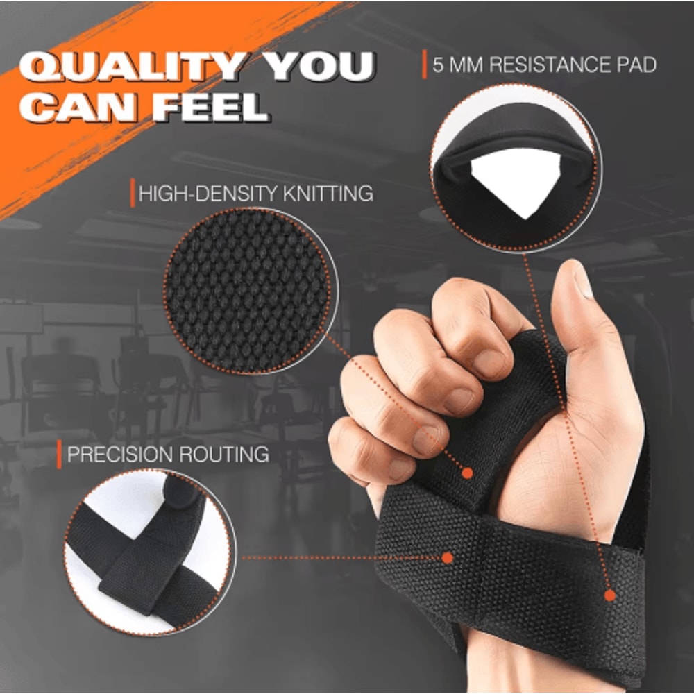 2PCS Weightlifting Wrist Straps Adjustable Non Slip Gym Wrist Support For Strength Training 8