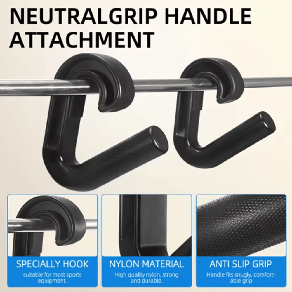 2 PCS Nylon Suspension Grip Handles Non Slip Lat Pulldown And Cable Machine Attachments 3
