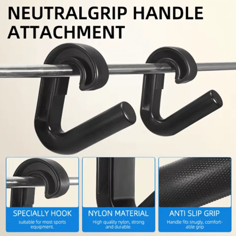 2 PCS Nylon Suspension Grip Handles Non Slip Lat Pulldown And Cable Machine Attachments 3