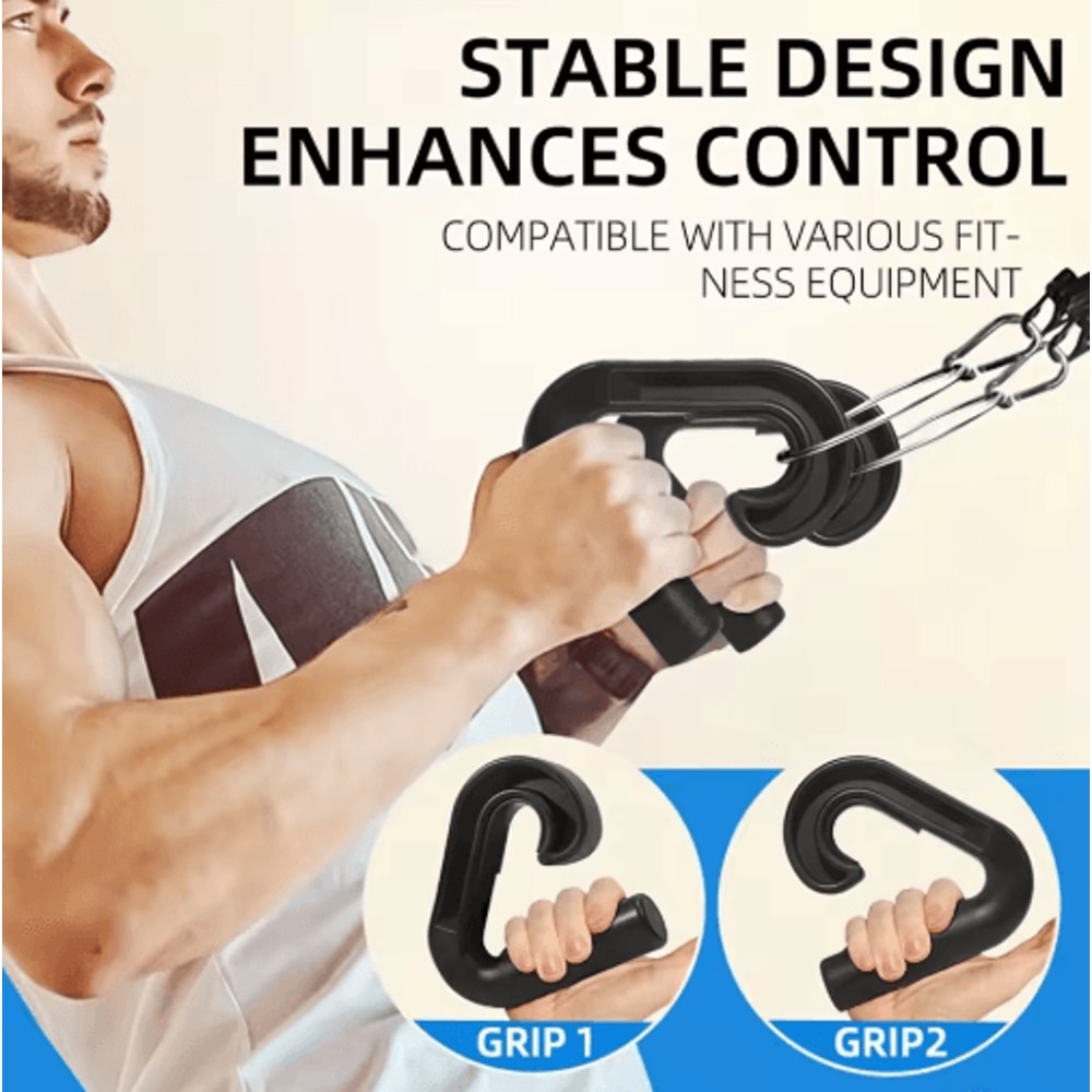 2 PCS Nylon Suspension Grip Handles Non Slip Lat Pulldown And Cable Machine Attachments 4