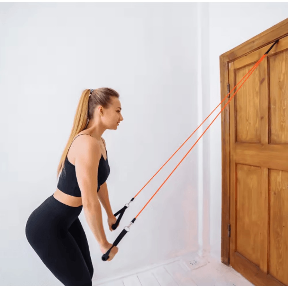 Uxcell TPE Single Resistance Band With Handles Home Workout Strength And Pilates Stretch Band 0