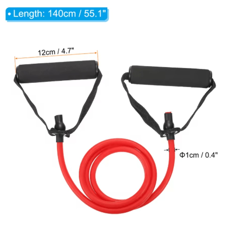 Uxcell TPE Single Resistance Band With Handles Home Workout Strength And Pilates Stretch Band 6