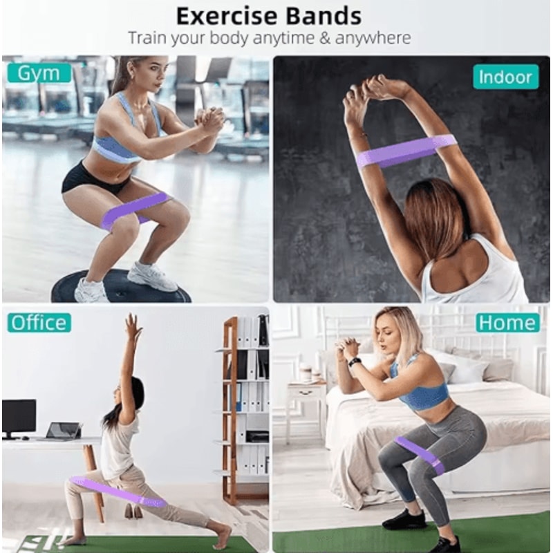 Resistance Loop Exercise Bands Set Of 5 Home Fitness Stretch And Strength Training Bands 3