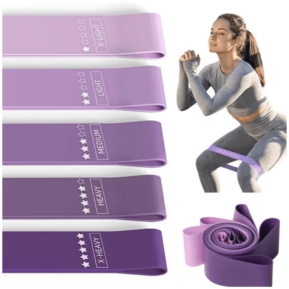 Resistance Loop Exercise Bands Set Of 5 Home Fitness Stretch And Strength Training Bands 0