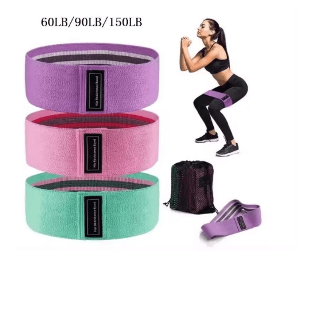 FlexForm 3Piece Fabric Resistance Bands Set For Glutes And Legs 1