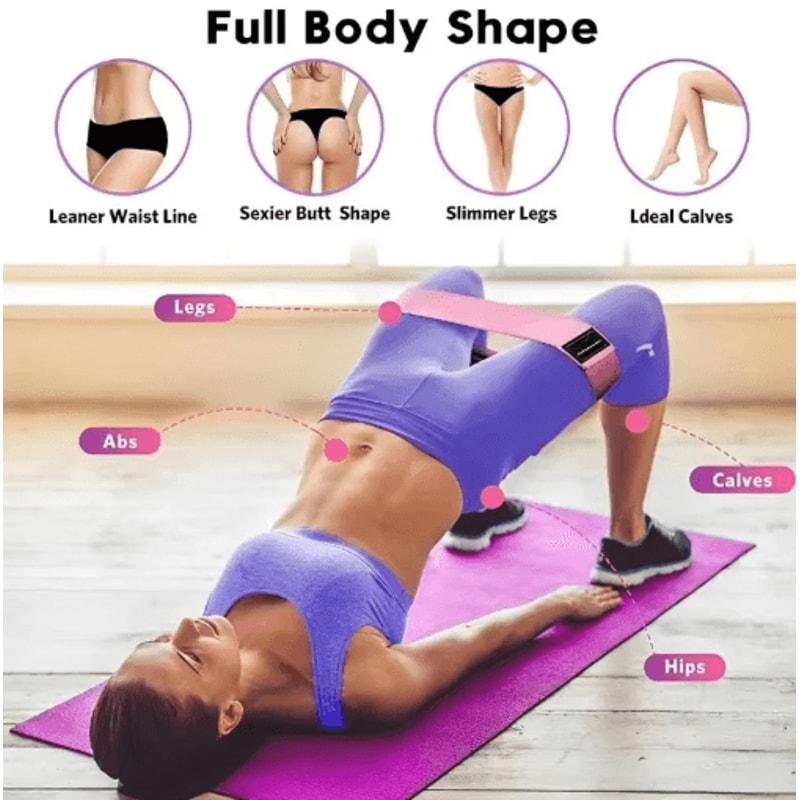 FlexForm 3Piece Fabric Resistance Bands Set For Glutes And Legs 5