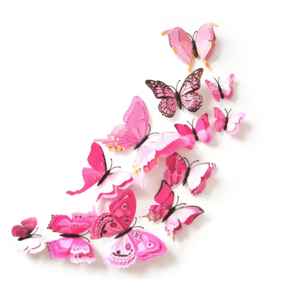12 Piece 3D Double Layer Butterfly Wall Stickers For Elegant Home And Party Decor 4