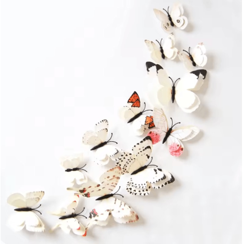 12 Piece 3D Double Layer Butterfly Wall Stickers For Elegant Home And Party Decor 6