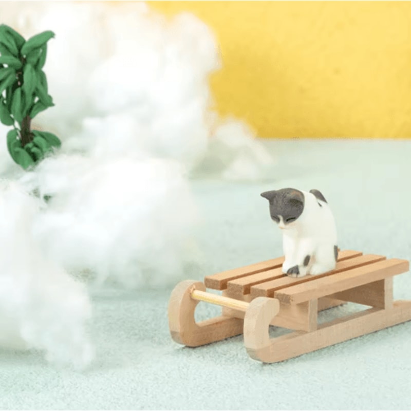 Mini 1 To 12 Scale Wooden Snow Sled Ornament For Dollhouse And Desktop Decor 3