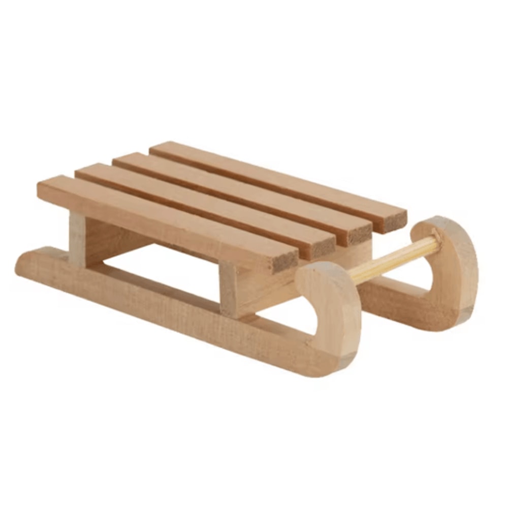 Mini 1 To 12 Scale Wooden Snow Sled Ornament For Dollhouse And Desktop Decor 5