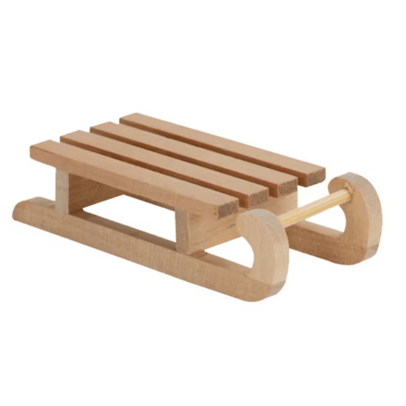 Mini 1 To 12 Scale Wooden Snow Sled Ornament For Dollhouse And Desktop Decor 5