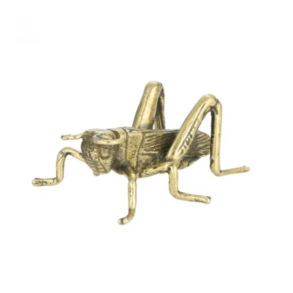 Solid Brass Cricket Miniature Figurine Retro Desktop Ornament 1