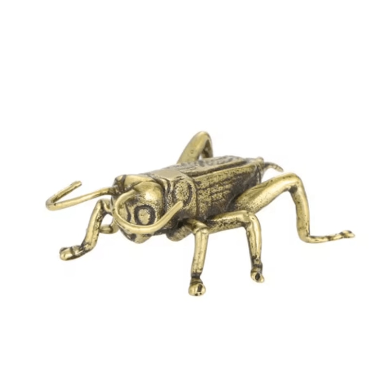 Solid Brass Cricket Miniature Figurine Retro Desktop Ornament 2