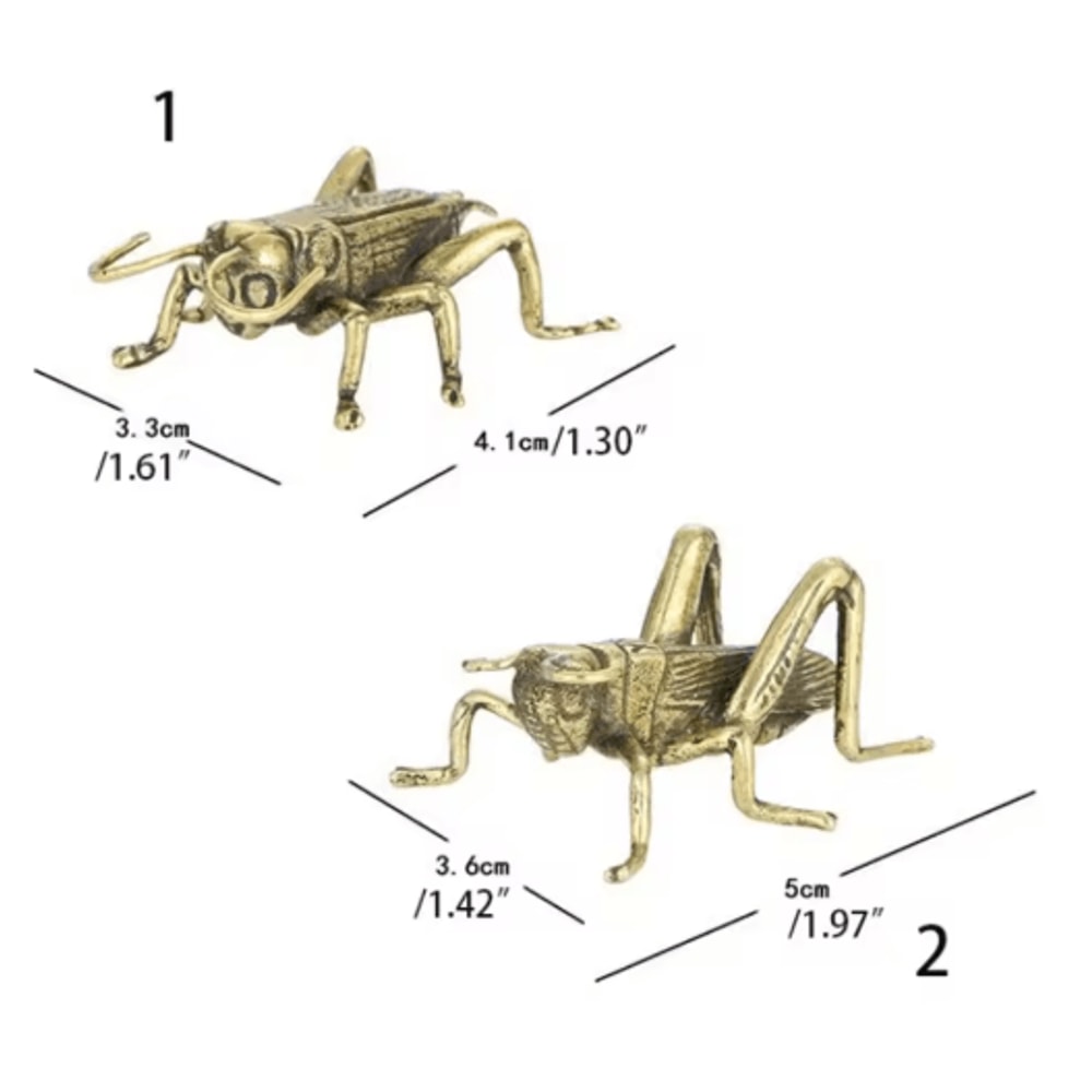 Solid Brass Cricket Miniature Figurine Retro Desktop Ornament 3