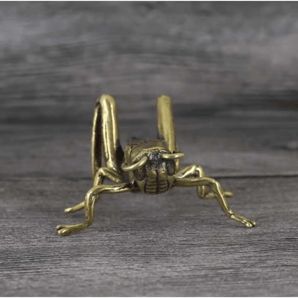 Solid Brass Cricket Miniature Figurine Retro Desktop Ornament 6