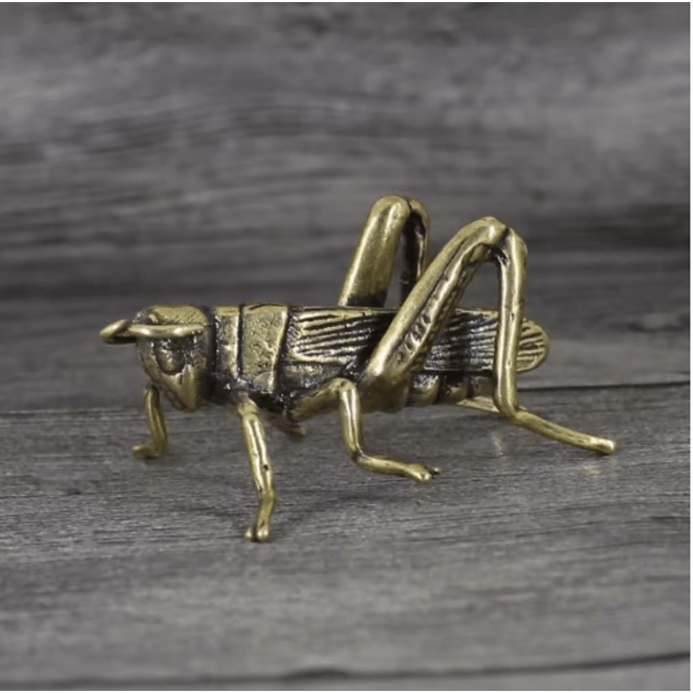 Solid Brass Cricket Miniature Figurine Retro Desktop Ornament 7