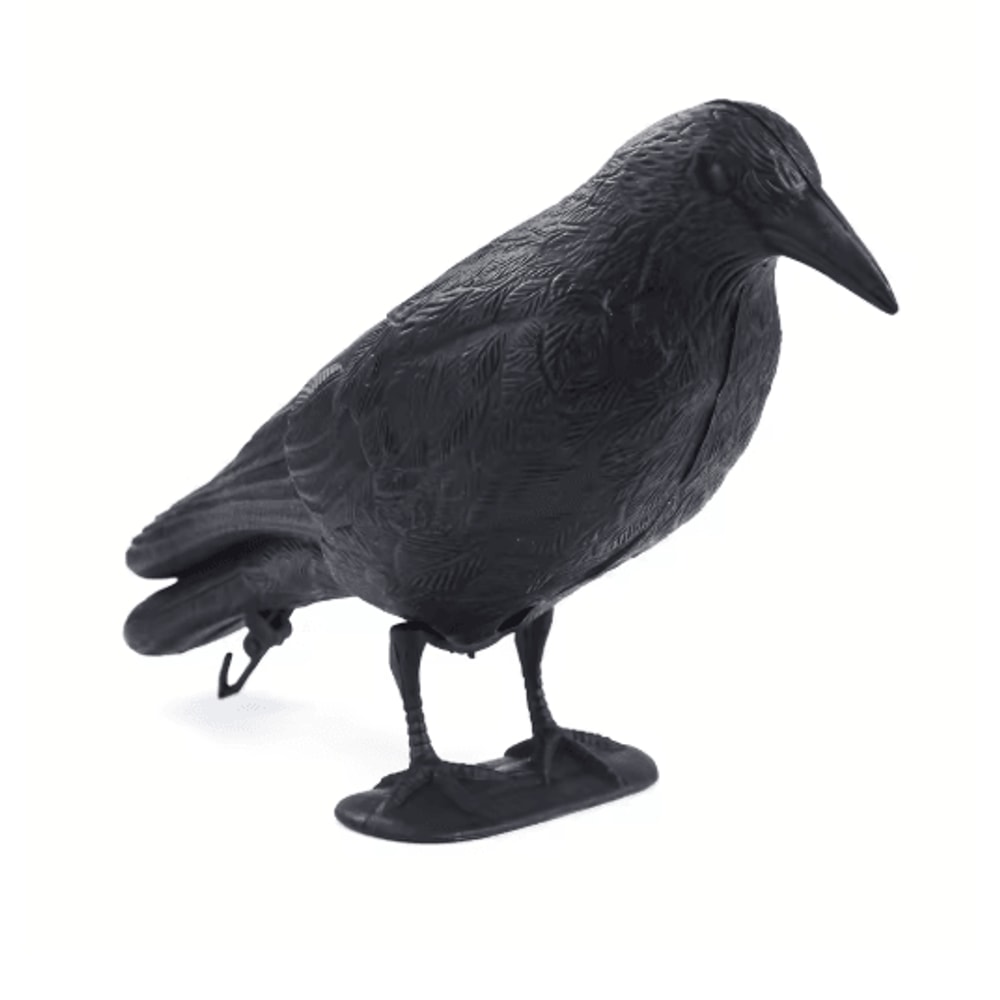 Realistic Black Crow Decoy For Garden Bird Control And Yard Decor 2