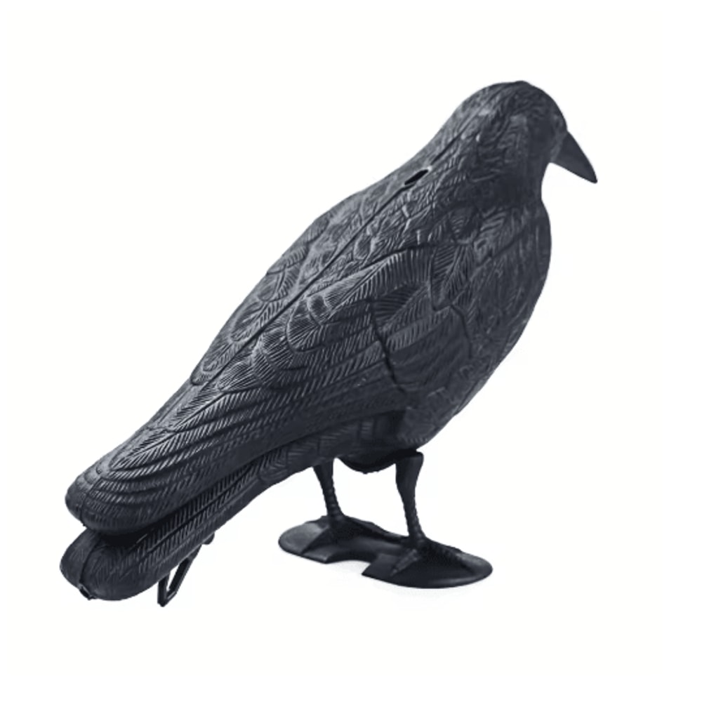 Realistic Black Crow Decoy For Garden Bird Control And Yard Decor 4