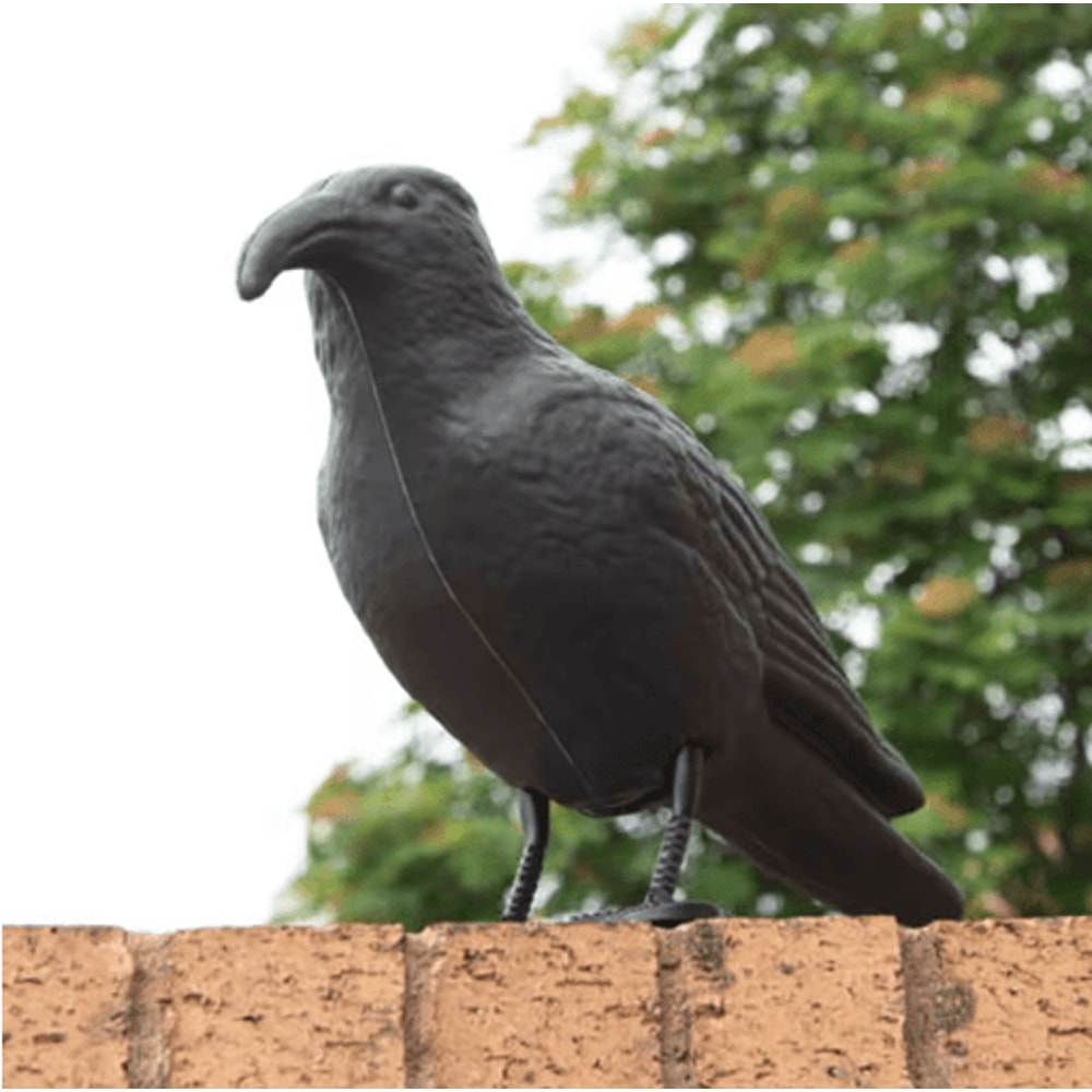 Realistic Black Crow Decoy For Garden Bird Control And Yard Decor 5