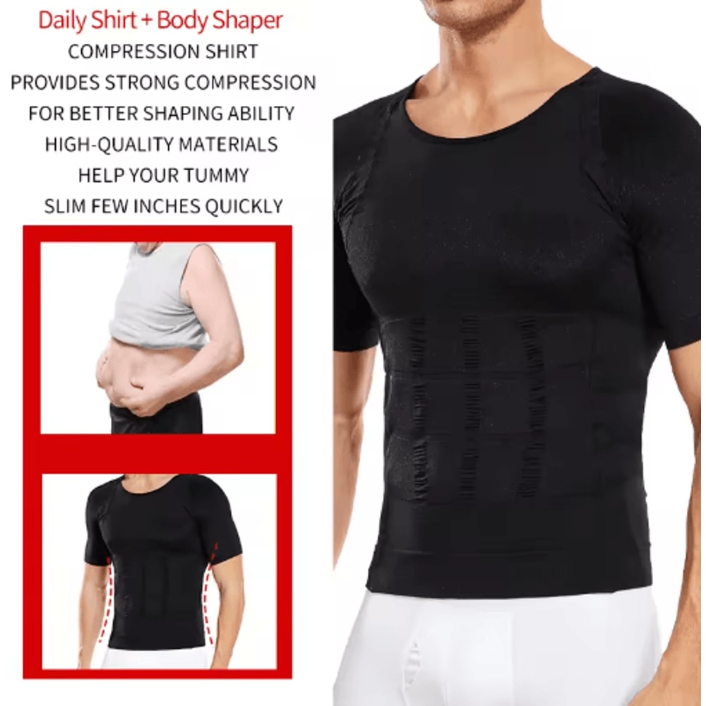 UltraFit Men Compression Slimming Shirt For Chest And Tummy Control 6