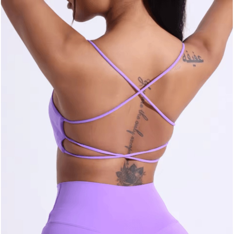 FlexCross High Support Cross Back Sports Bra With Chest Pads 7