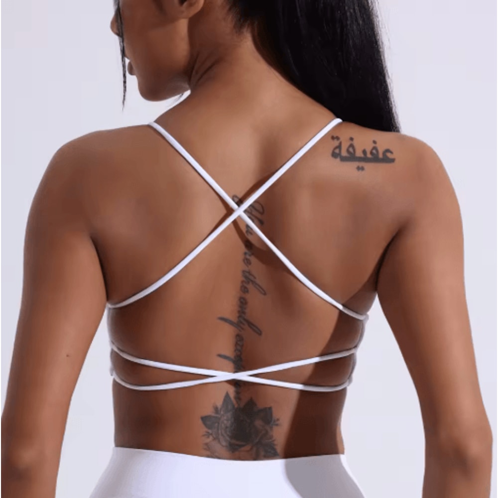 FlexCross High Support Cross Back Sports Bra With Chest Pads 8