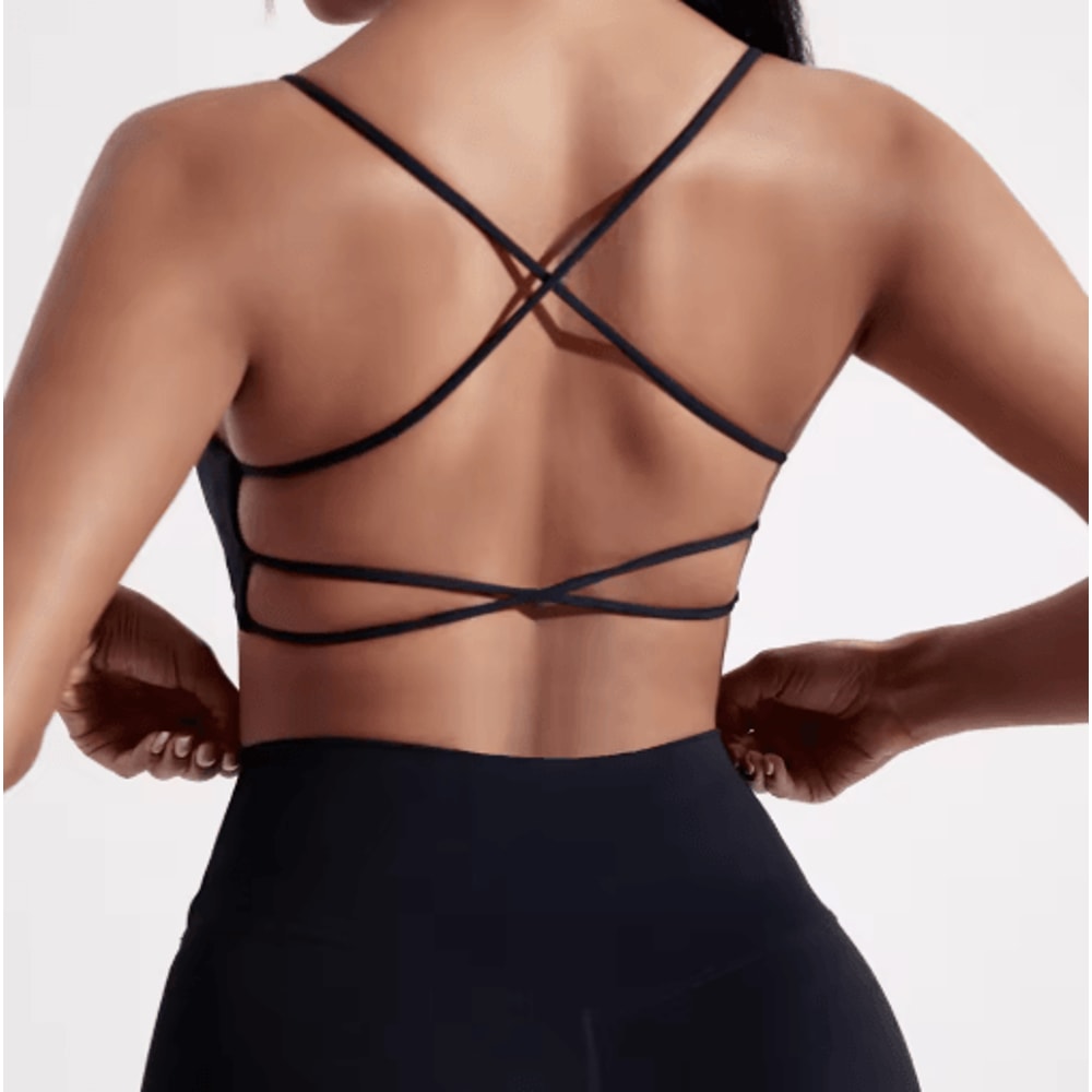 FlexCross High Support Cross Back Sports Bra With Chest Pads 12