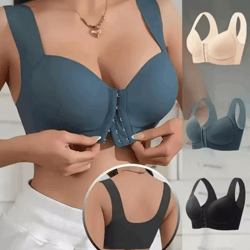 comfort ease seamless front button minimizer bra vest for all day support
