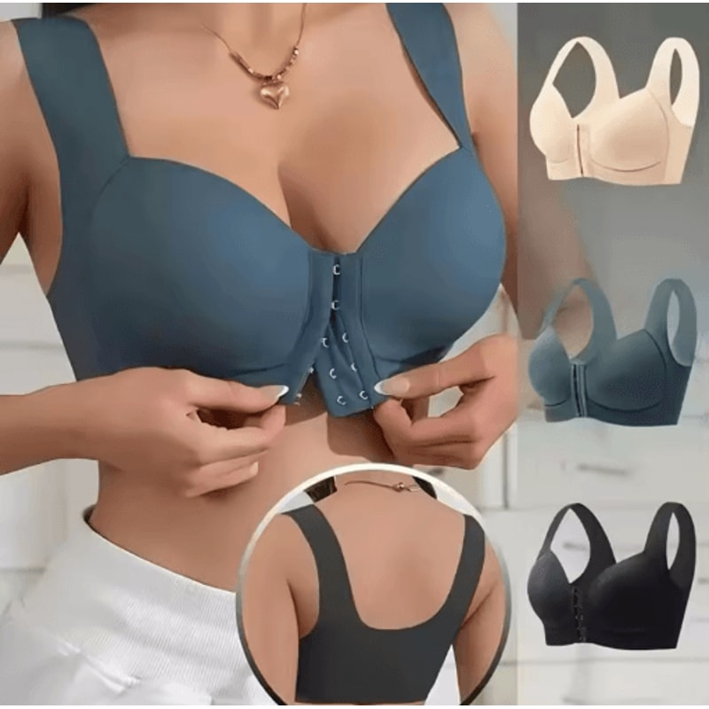 Comfort Ease Seamless Front Button Minimizer Bra Vest For All Day Support 0