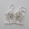 Embroidered Lace Fishbone Corset Bra With Underwire Half Cup Design 2