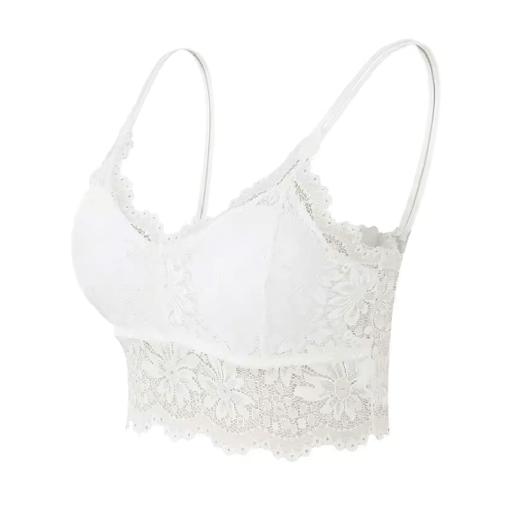 EleganceFit Seamless Wireless Lace Bralette Top 1